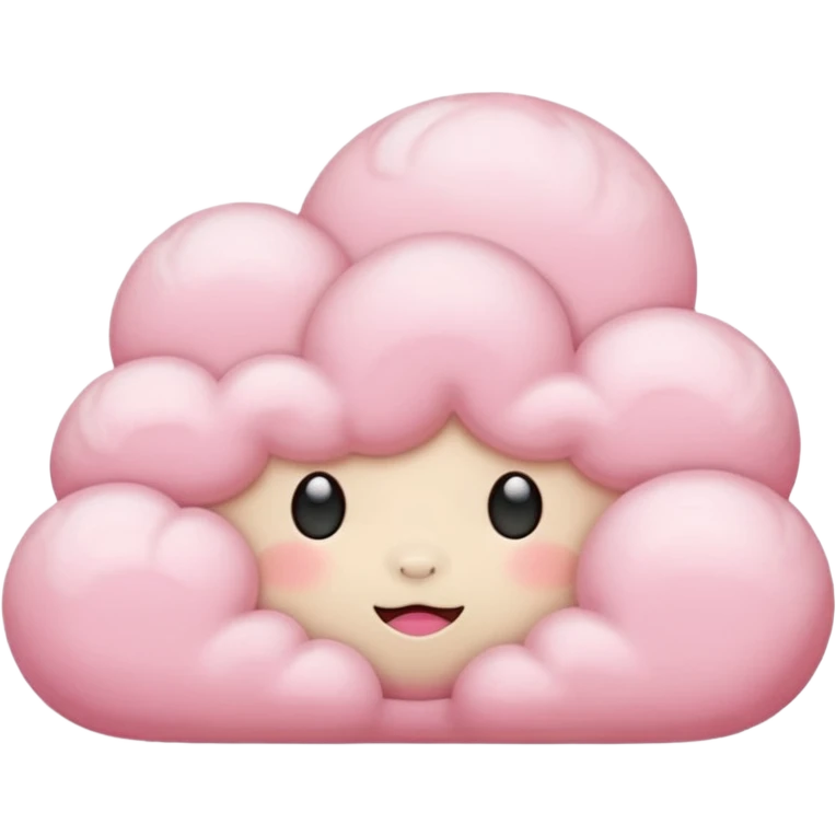 pink cloud, sleepy emoji