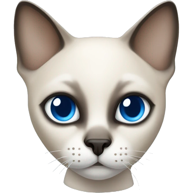 short haired siamese cat with white mask and blue eyes emoji