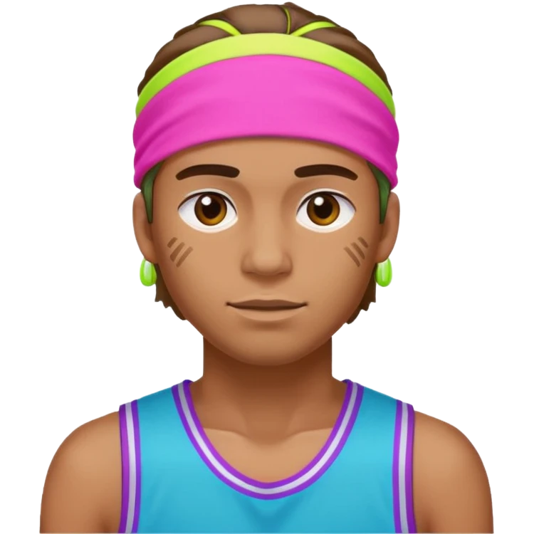 Basketball guy with neon headband emoji