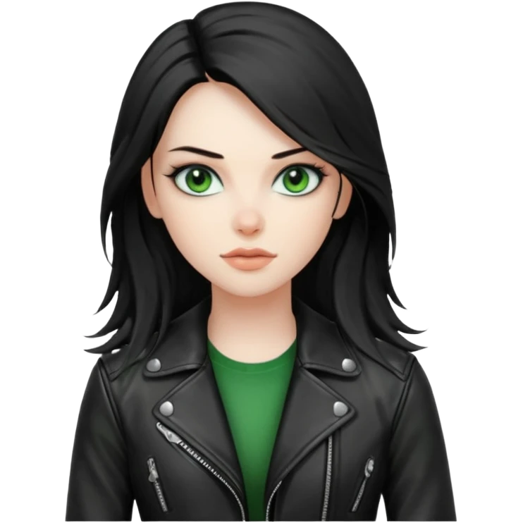 Biker Girl
Black Long Hair
Green Eyes emoji