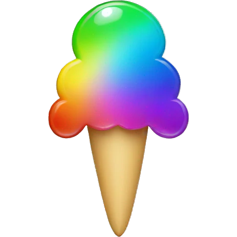 A rainbow glossy pushpin emoji