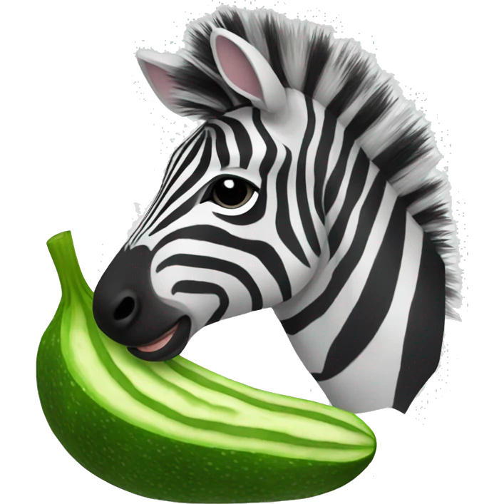 zebra eating a cucumber emoji