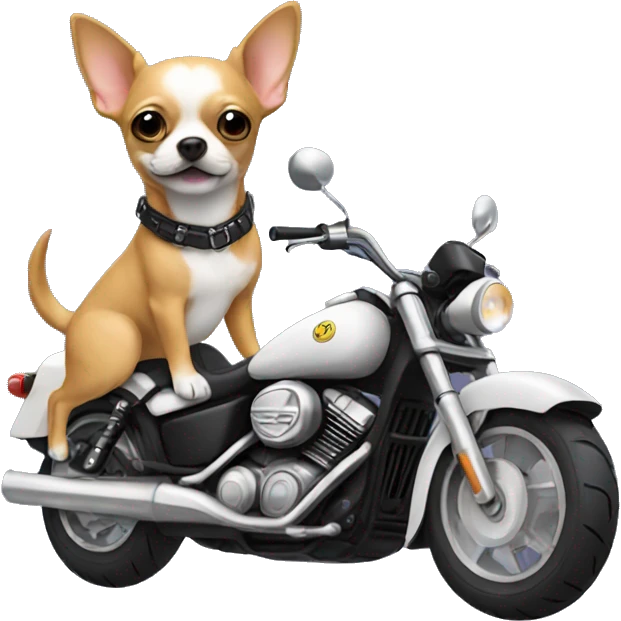 Motorcycle with chihuahua emoji