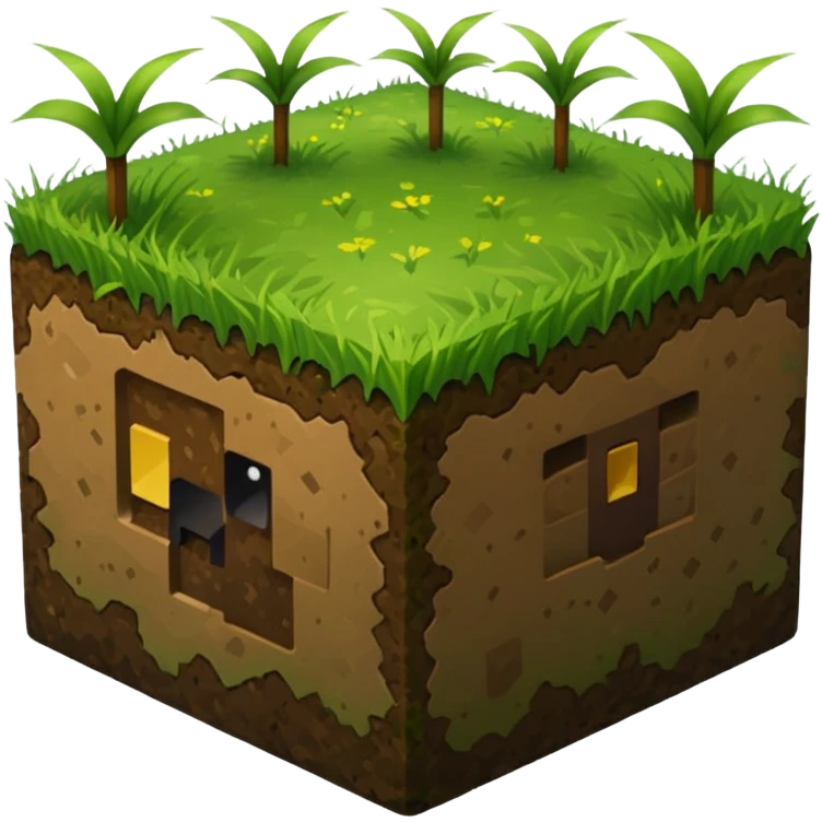 minecraft grass dirt block, no face emoji