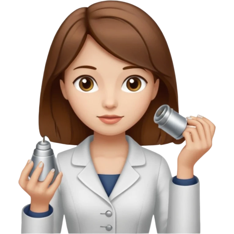 دختر خیاط با موهای قهوه ای emoji