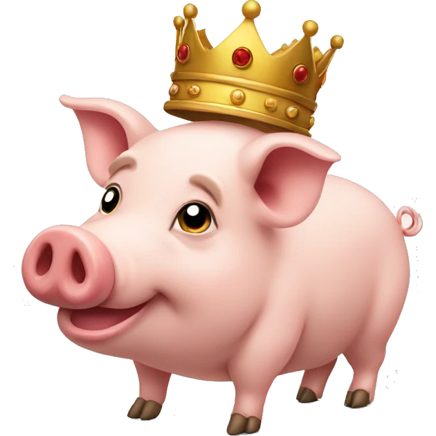 Pig with crown, mind blown emoji