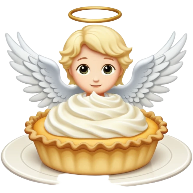 cream pie with angel wing emoji
