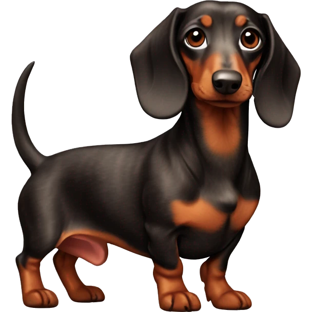 The dachshund is Red-marbled emoji