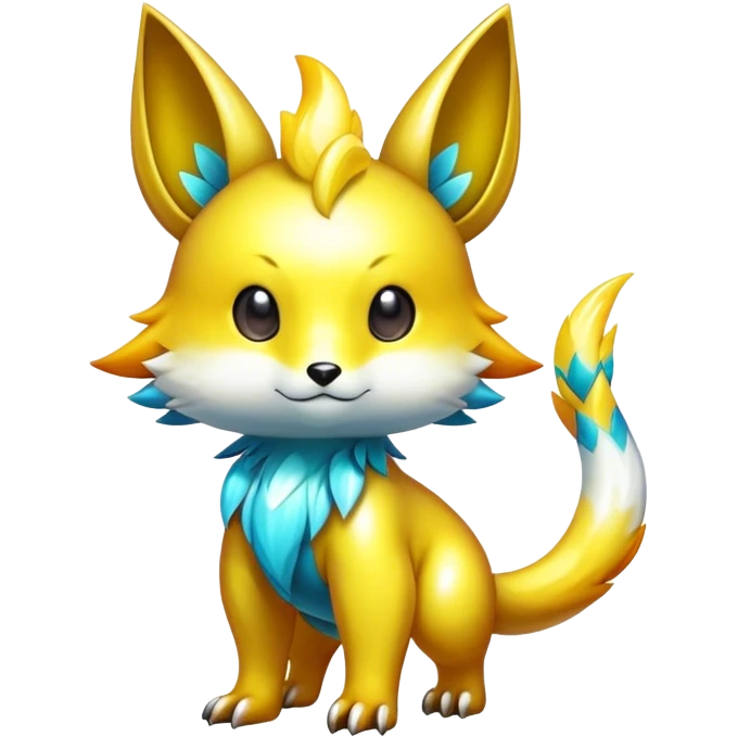 Cute cool shiny colorful fantasy animal hybrid Fakemon full body emoji