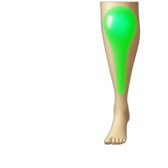 Leg with green light as a sign of healing emoji