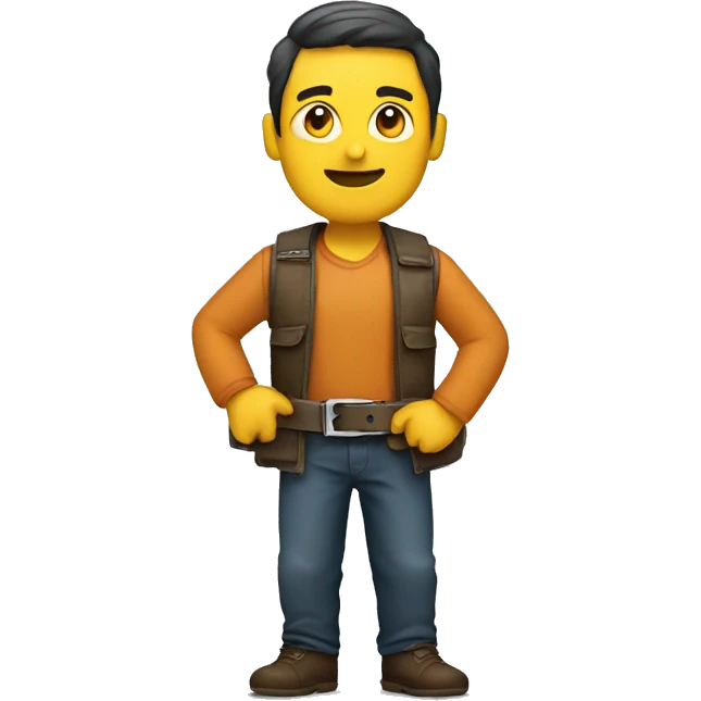 Man holding belt emoji