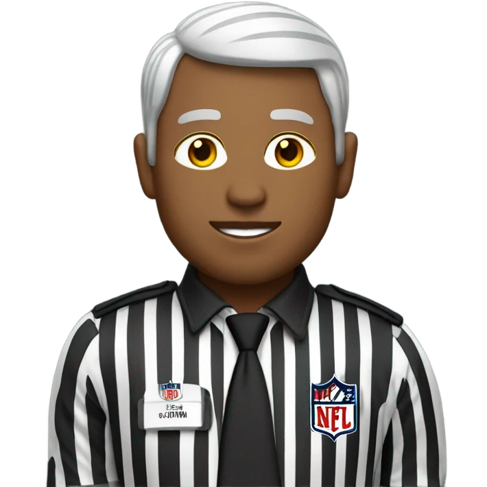 NFL referee wearing red and white stripes emoji