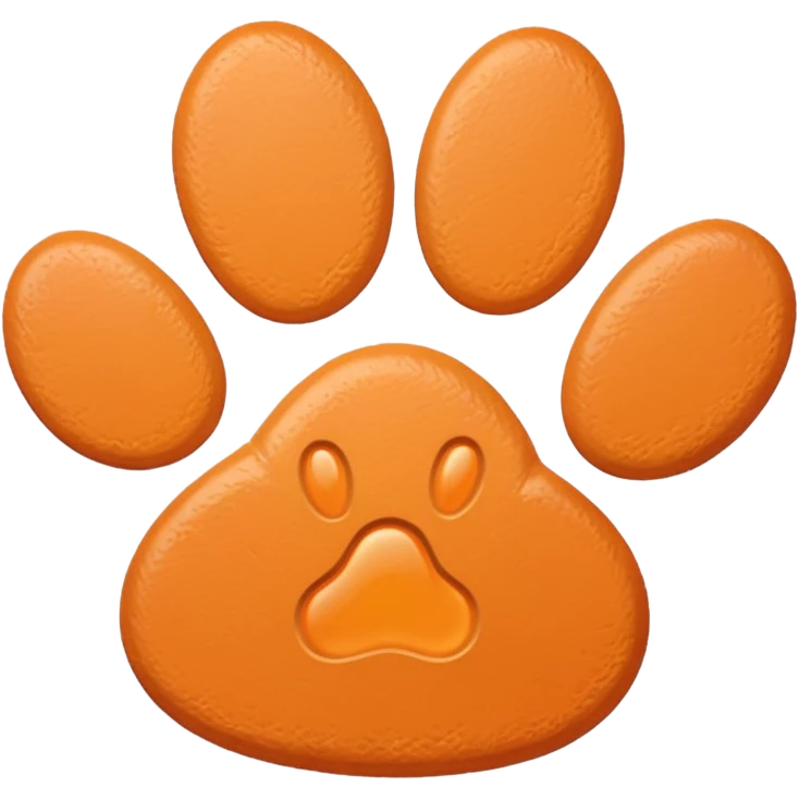 a very pale pastel orange pawprint emoji