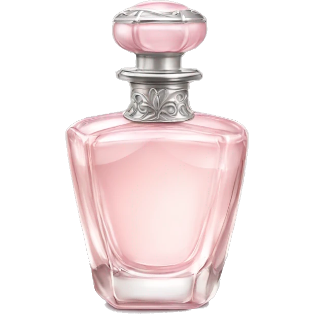 Delicate vintage light pink perfume bottle with silver details emoji