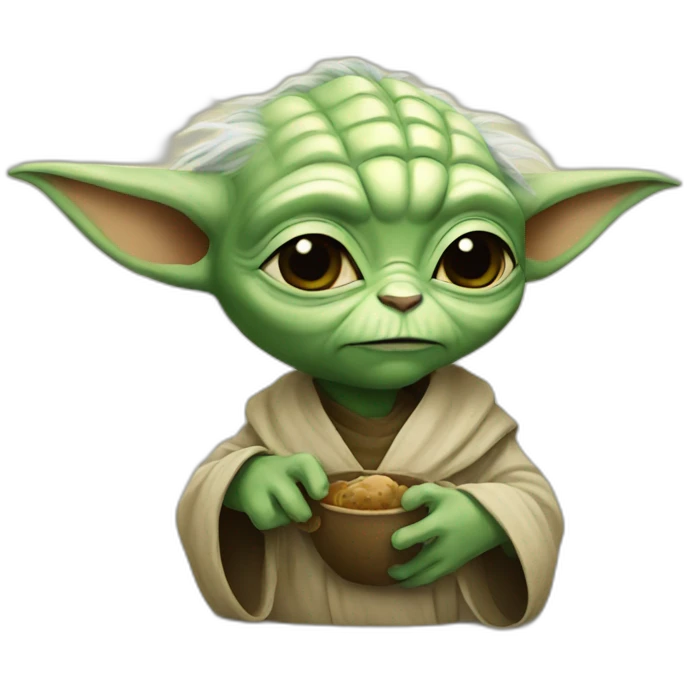 yoda with a cat emoji