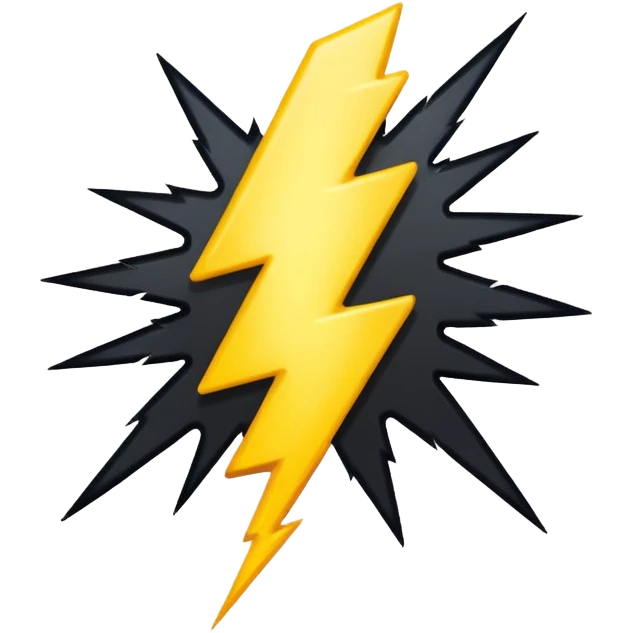 Black stroke lightning emoji