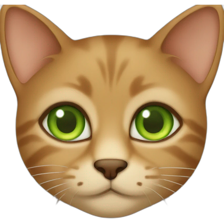 Brown cat with greeneyes emoji