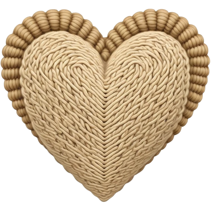 Knitted beige heart emoji