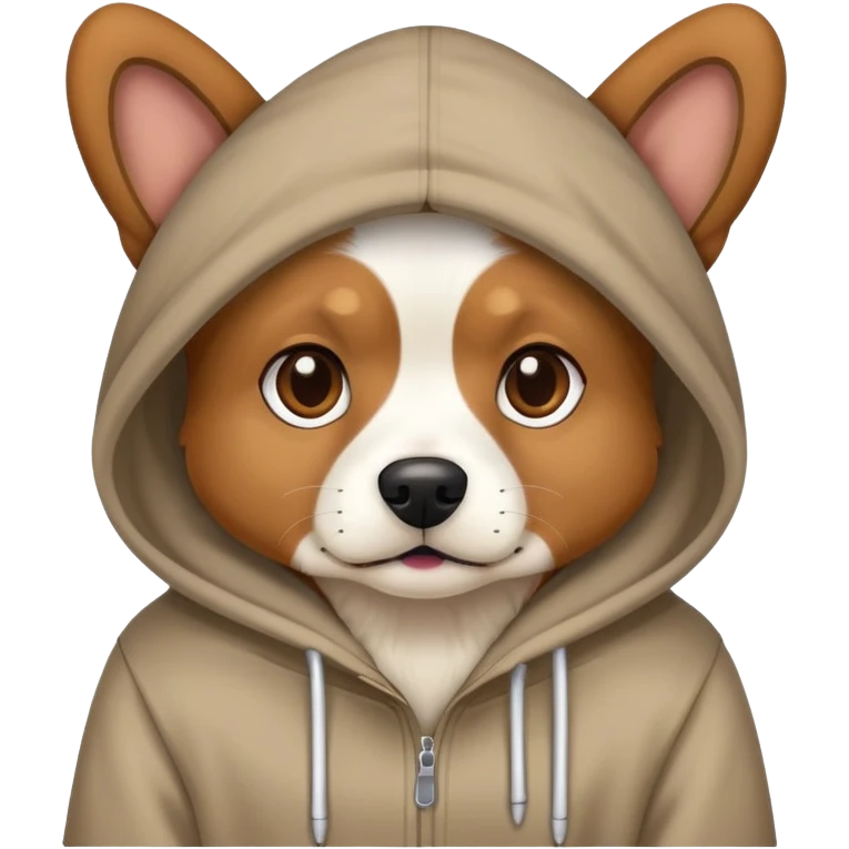 Dog wearing a hoodie  emoji
