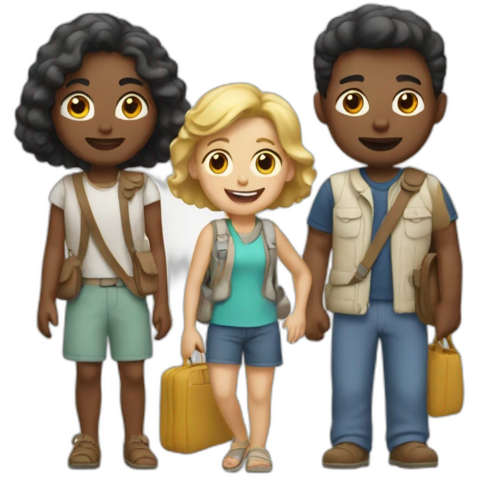 white family trip emoji