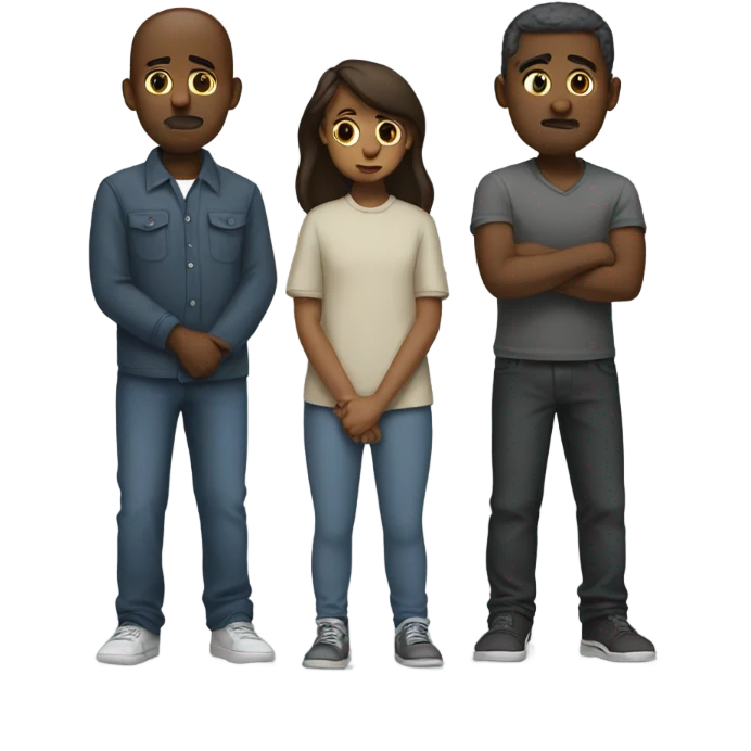 Group of sad people  standing emoji
