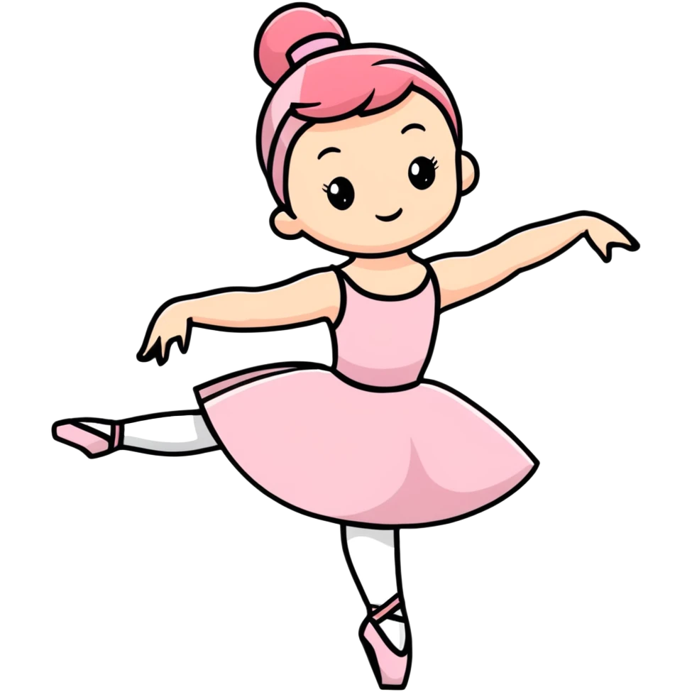 cute ballerina in pink outfit doing a pirouette emoji