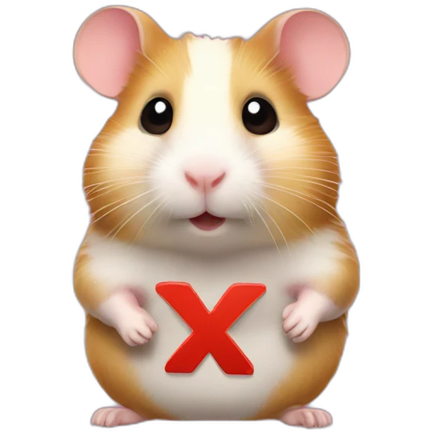 Hamster with letter x emoji
