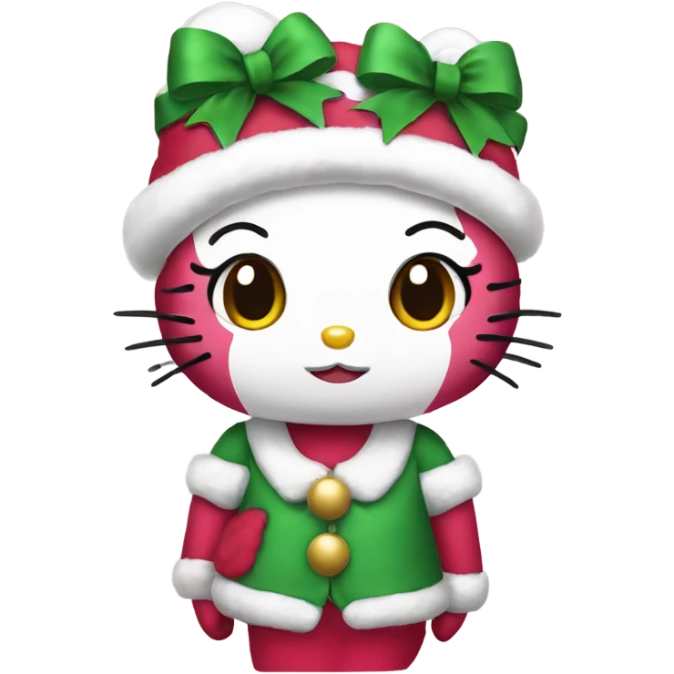 Hello kitty in a Christmas outfit  emoji