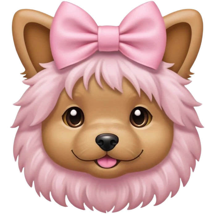 yorkshire with a pastel pink bow in head emoji
