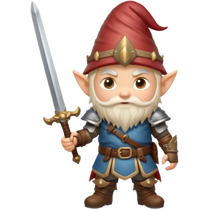 Fantasy gnome wielding sword emoji