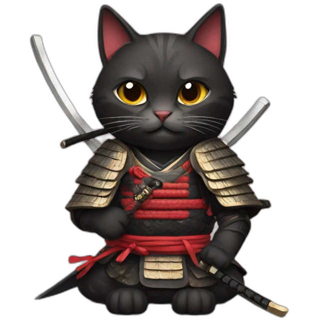 cat samurai emoji