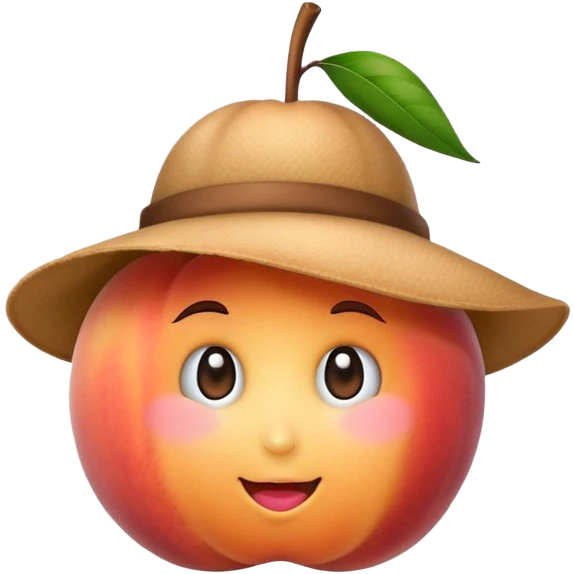 Peach with hat emoji