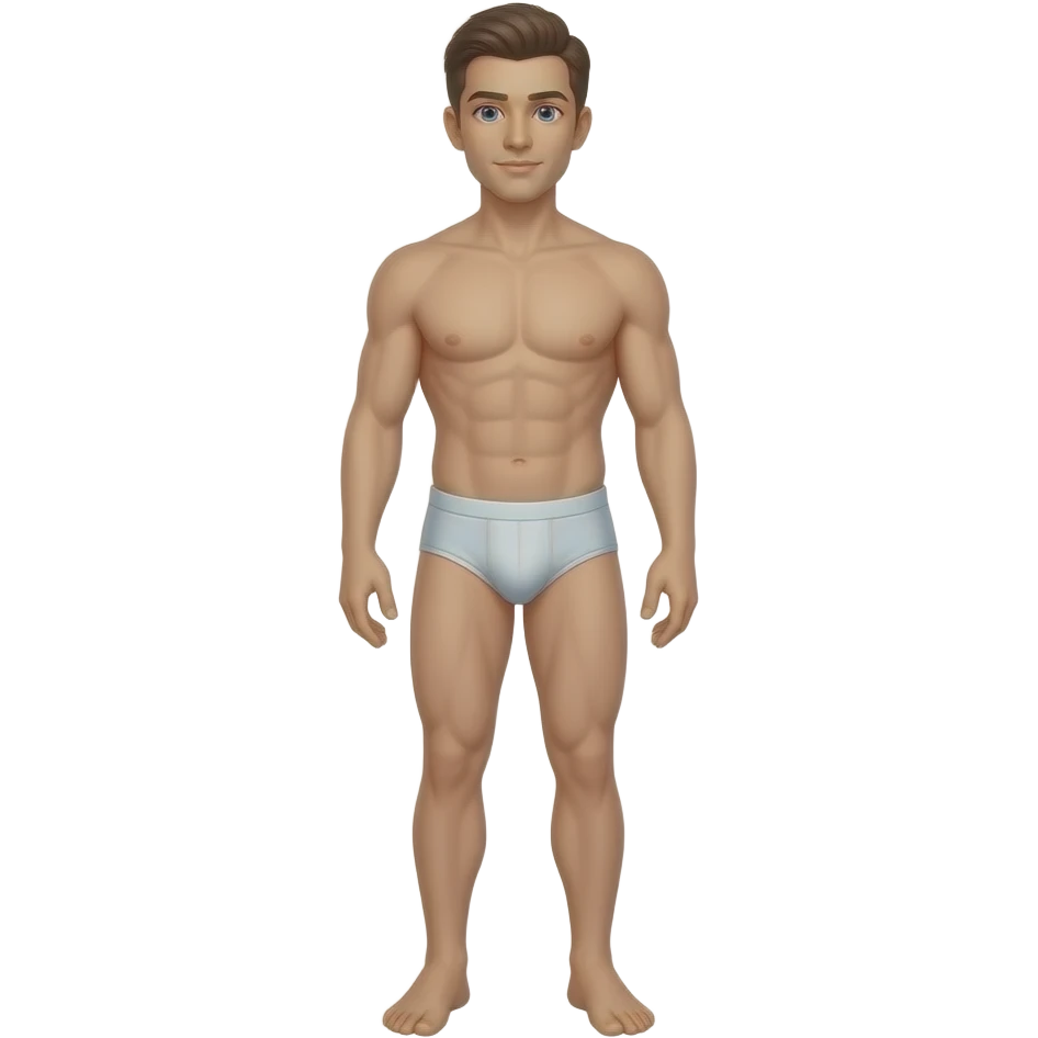 Wearing nothing including underpants fullbody emoji