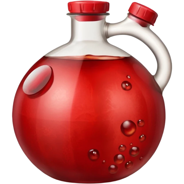 a pomegranate and a plastic 20 liter container of used or burnt cooking oil with RAD Oil in it emoji