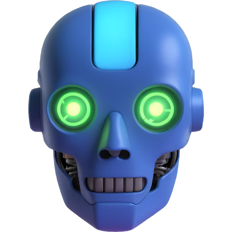 robot head with a glowing brain, symbolizing artificial intelligence emoji