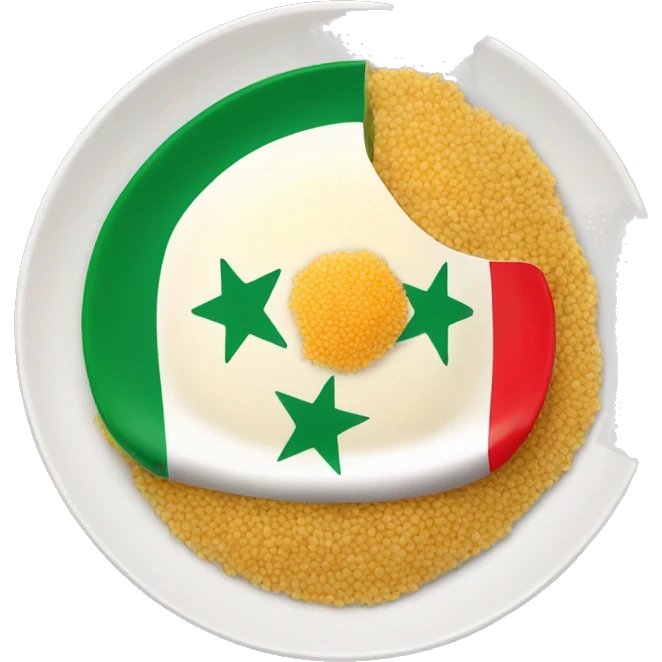 couscous plate with algerian flag emoji