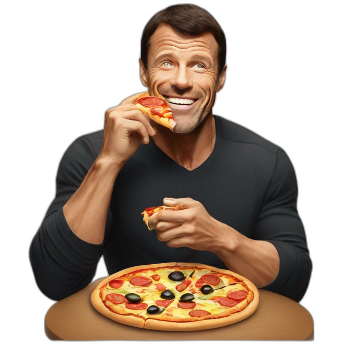 TONY ROBBINS EATING PIZZA emoji