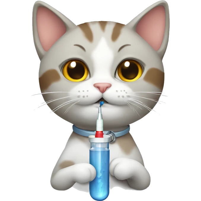 Cat holding syringe  emoji