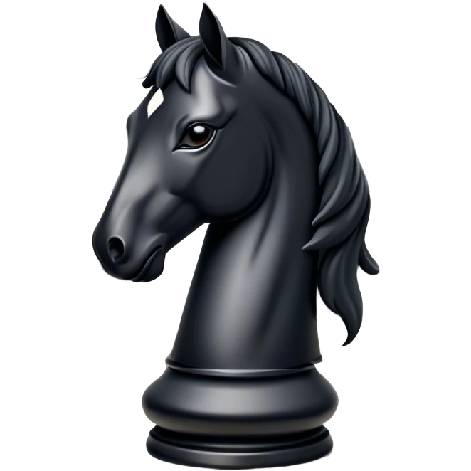 black horse chess piece on chess square emoji