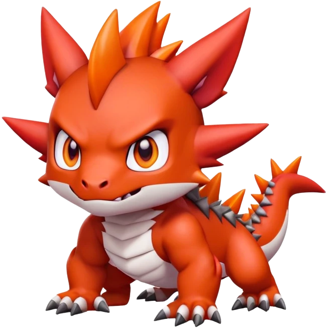 Cute Chibi Digimon-Guilmon-Tyrunt-hybrid (full body) emoji