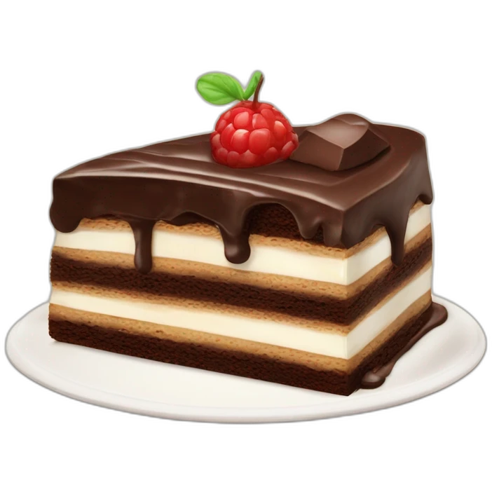 torta ripiena di crema coperta di cioccolato e panna intorno emoji