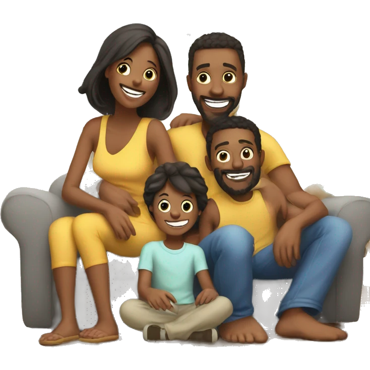 happy family indoors moments emoji