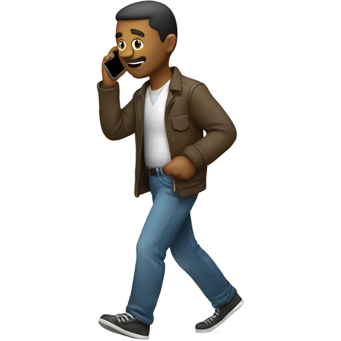 Man on cell phone walking  emoji