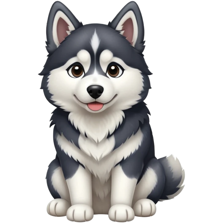 Black and white husky sitting emoji