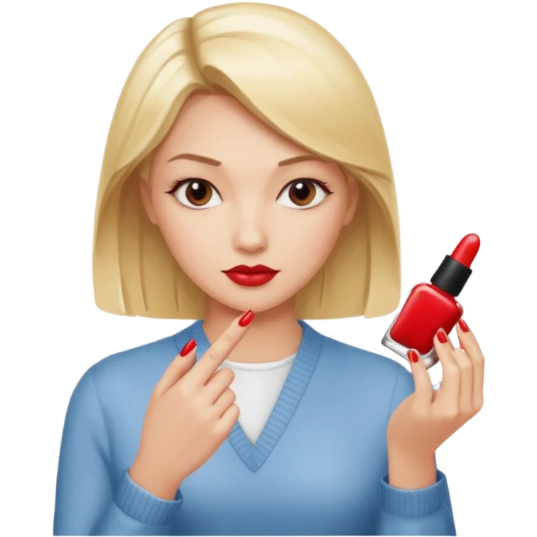 Blond lady boss doing nails emoji