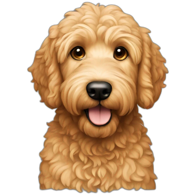 Apricot golden doodle dog emoji