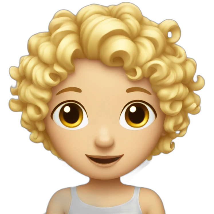 cute Angel fairy with wings and curly blond hair emoji