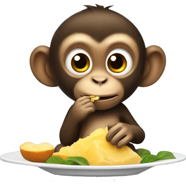 little monkey eating emoji