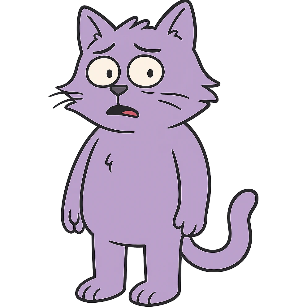 flat toon style purple cat emoji