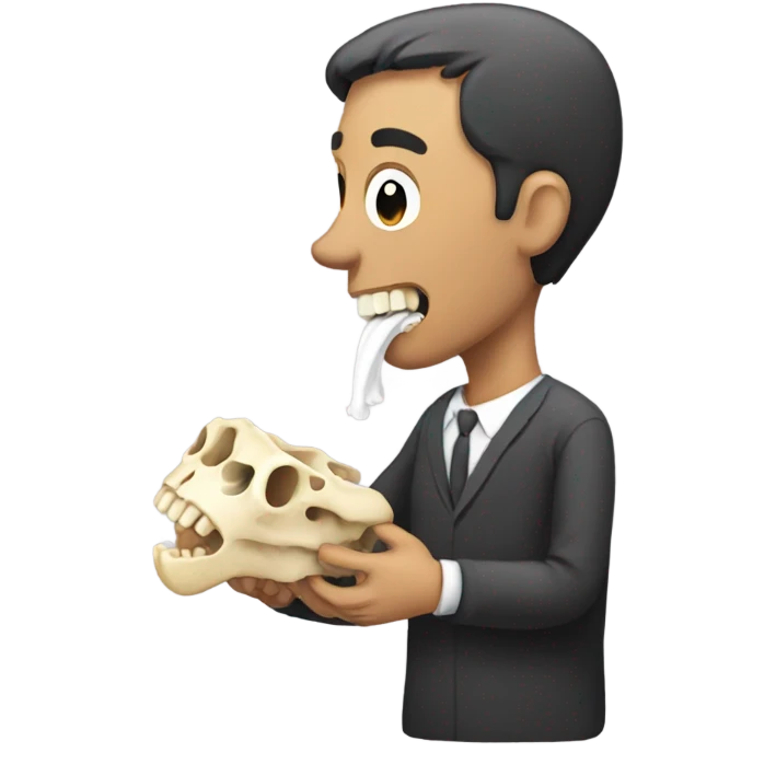 Man eating bone emoji
